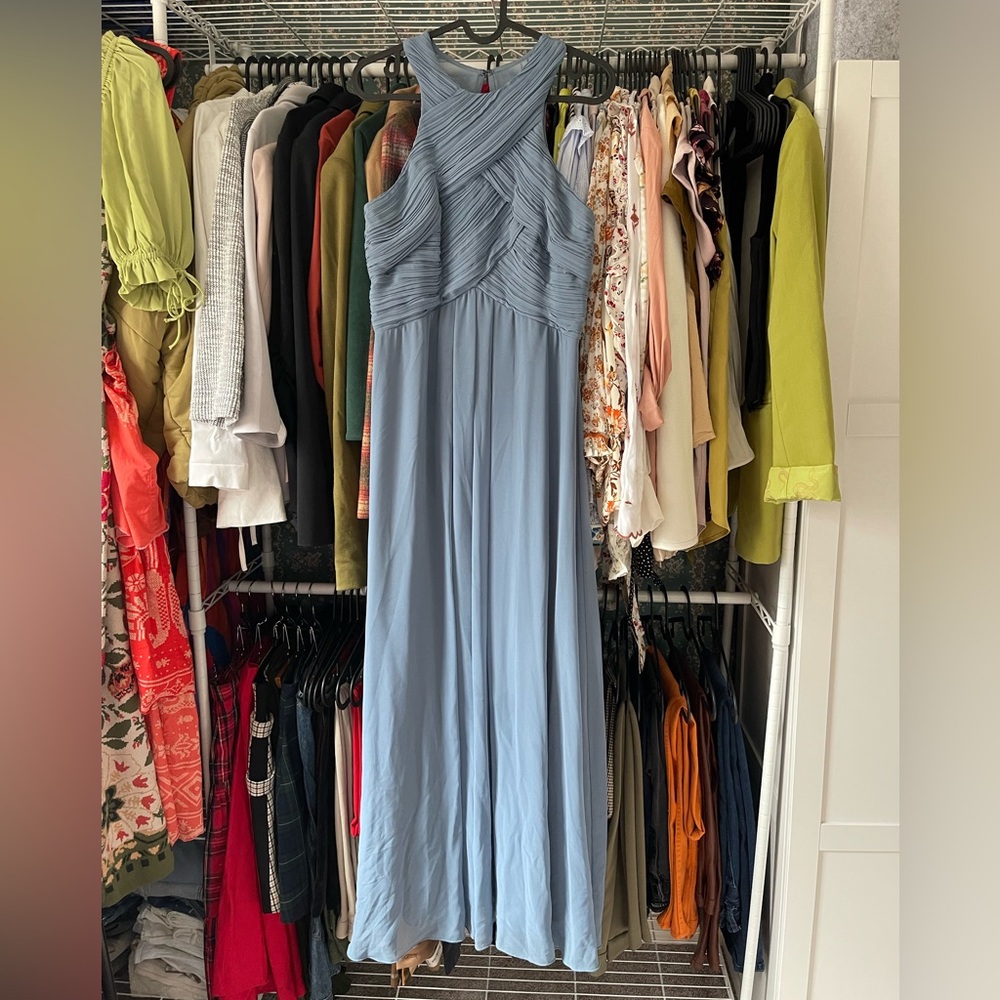 Elegant Periwinkle Blue Sleeveless Dress